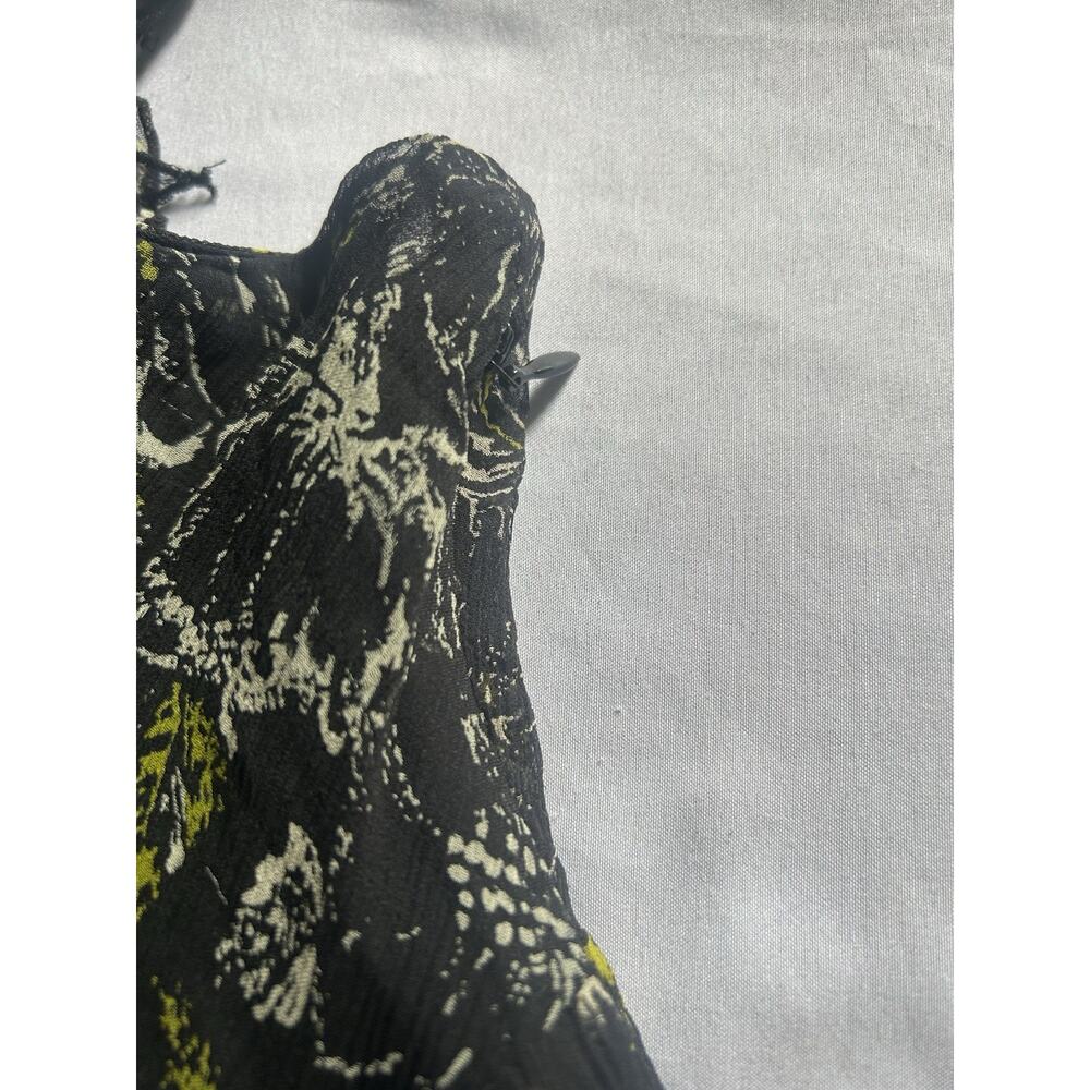 Nine West Silk Floral Baby Doll Dress Womens Size 14P Black Green Romantic NWT - Picture 6 of 9